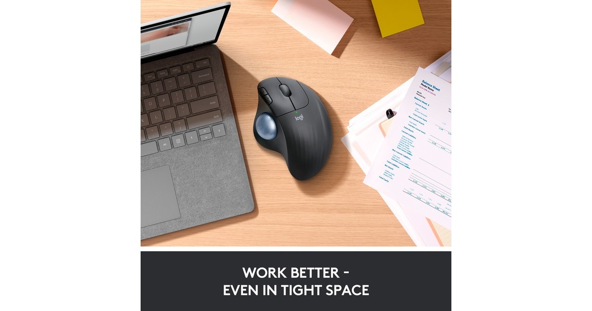 Logitech M575 ERGO Draadloze Trackball Muis Wit/grijs, 2,4 GHz