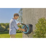 GARDENA 40 m Wand-slangenbox Powerroll XXL slanghaspel Grijs/wit, 40 meter, Accu en oplader inbegrepen, POWER FOR ALL ALLIANCE