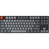 Keychron K8-A2, toetsenbord Grijs/grijs, US lay-out, Gateron Blue, Witte leds, TKL, ABS keycaps, Bluetooth