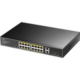 Cudy 16-GbE PoE+ Switch with 2 Uplink GbE and 2 Uplink SFP Zwart