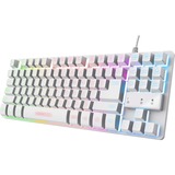 Trust GXT 833W Thado, gaming toetsenbord Wit, US lay-out, Membraan, TKL, RGB