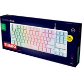 Trust GXT 833W Thado, gaming toetsenbord Wit, US lay-out, Membraan, TKL, RGB