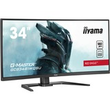 iiyama G-Master Red Eagle GCB3481WQSU-B1 34" Curved UltraWide gaming monitor Zwart, 180Hz, HDMI, DisplayPort, Audio, AMD Free-Sync