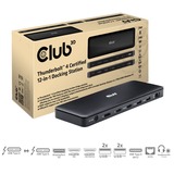 Club 3D Thunderbolt 4 12-in-1 Dock dockingstation Zwart