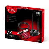 Cudy AX5400 Wi-Fi 6E Bluetooth 5.3 PCI-E Adapter wlan adapter Rood