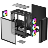 DeepCool CC560 ARGB V2  midi tower behuizing Zwart | 2x USB-A | RGB | Tempered Glass