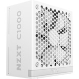 NZXT C1000 Gold ATX 3.1, 1000 Watt voeding  Wit, 1x 16-pins grafische kaartconnector, 6x PCIe, kabelmanagement