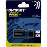 Patriot Supersonic Rage Lite 128 GB usb-stick Zwart/blauw, USB-A 3.2 Gen 1