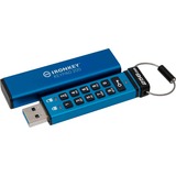 Kingston IronKey Keypad 200 256 GB usb-stick Blauw, USB-A 3.2 Gen 1