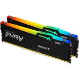 Kingston FURY 32 GB DDR5-6400 Kit werkgeheugen Zwart, KF564C32BBAK2-32, Fury Beast RGB, XMP