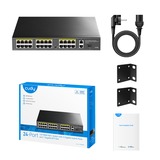 Cudy 24-Port 10/100M PoE+ Switch Zwart