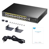 Cudy 24-GbE PoE+ Switch with 2 Uplink GbE and 2 Uplink SFP Zwart