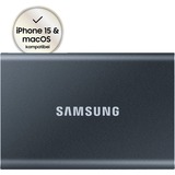 SAMSUNG Portable T7 2 TB externe SSD Grijs, MU-PC2T0T/WW, USB-A 3.2 (10 Gbit/s)