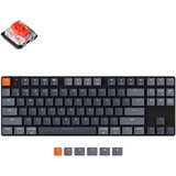 Keychron K1SE-H1, toetsenbord Zwart, US lay-out, Gateron Low Profile Mechanical Red, RGB leds, hot swap, TKL, ABS, Bluetooth 5.1