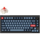 Keychron V1 Max-D1, toetsenbord Zwart, US lay-out, Gateron Jupiter Red, RGB leds, 75%, Double-shot PBT, hot swap, 2.4 GHz | Bluetooth | USB-C, Knob