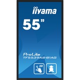 iiyama ProLite TF5539AS-B1AG 54.6" 4K UHD touchscreen monitor Zwart, Touch, HDMI, DisplayPort, LAN, Audio, USB, Android 