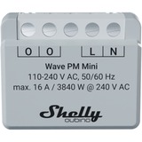 Shelly Qubino Wave PM Mini relais Lichtgrijs/wit, 1-kanaals, Z-Wave