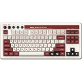 8BitDo Retro Mechanical Keyboard Fami Edition, gaming toetsenbord Beige/rood, US lay-out, Kailh Box White, TKL, Bluetooth Low Energy, Wireless 2.4G, USB