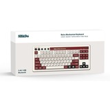 8BitDo Retro Mechanical Keyboard Fami Edition, gaming toetsenbord Beige/rood, US lay-out, Kailh Box White, TKL, Bluetooth Low Energy, Wireless 2.4G, USB