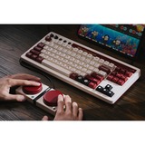 8BitDo Retro Mechanical Keyboard Fami Edition, gaming toetsenbord Beige/rood, US lay-out, Kailh Box White, TKL, Bluetooth Low Energy, Wireless 2.4G, USB