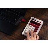 8BitDo Famicom Bundel, gaming toetsenbord Beige/rood, US lay-out, Kailh Box White, USB / 2,4 GHz / Bluetooth