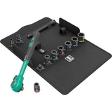 Wera 8100 SB 13 Zyklop Comfort ratelset gereedschapsset Zwart/groen, Omschakelpal, 3/8" aandrijving, Imperial, 11‑delig