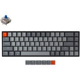 Keychron K6-P2, toetsenbord Grijs/grijs, US lay-out, Gateron Blue, RGB leds, 65%, ABS keycaps, Bluetooth