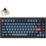 Keychron V1 Max-D3, toetsenbord Zwart, US lay-out, Gateron Jupiter Brown, RGB leds, 75%, Double-shot PBT, hot swap, 2.4 GHz | Bluetooth | USB-C, Knob