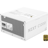 NZXT C1200 Gold ATX 3.1, 1200 Watt voeding  Wit, 1x 16-pins grafische kaartconnector, 6x PCIe, kabelmanagement