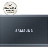 SAMSUNG Portable T7 1 TB externe SSD Grijs, MU-PC1T0T/WW, USB-A 3.2 (10 Gbit/s)