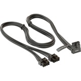 Seasonic 12VHPWR PCIe Adapter Kabel, 90° haaks Zwart, 75 cm