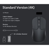 Keychron M3-A4 Wireless Mouse 4K-Version Zwart, 100 - 26.000 DPI, Bluetooth 5.1 | 2.4 Ghz | USB type-C kabel