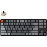 Keychron K8-J3, toetsenbord Grijs/grijs, US lay-out, Gateron G Pro Brown, RGB leds, TKL, ABS keycaps, hot swap, Bluetooth 5.1