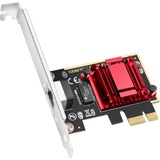 Cudy 2.5 Gbps PCI-E Ethernet Adapter netwerkadapter Rood