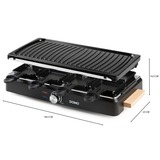 Domo Raclette-grill DO9261G gourmetstel Zwart/houtkleur