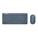 Trust Lyra Multi-Device Wireless Keyboard & Mouse, desktopset Blauw, US lay-out, Scissor switches, 800 - 1.600 dpi, 2,4 GHz USB, Bluetooth, 65%