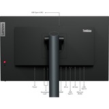 Lenovo ThinkVision P24h-30 (63B3GAT6EU) 23.8" monitor Zwart, HDMI, DisplayPort, USB-C