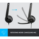 Logitech USB Headset H390 on-ear  Zwart, Retail