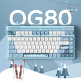 Iqunix OG80 Wintertide Wireless Mechanical Keyboard, gaming toetsenbord Lichtblauw, US lay-out, IQUNIX Moonstone, RGB leds, 80% (TKL), Hot-swappable, PBT, 2.4GHz | Bluetooth 5.1 | USB-C