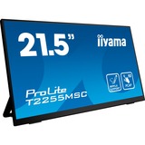 iiyama ProLite T2255MSC-B1 21.5" monitor Zwart, Touch, HDMI, DisplayPort, USB, Audio