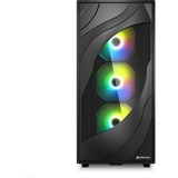 Sharkoon Rebel C80G RGB midi tower behuizing Zwart | 2x USB-A | 1x USB-C | RGB | Tempered Glass