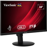 ViewSonic VG2409-MHDU-2 24" monitor Zwart, 1x HDMI, 1x DisplayPort, USB-C, USB-A, USB-B,100 Hz