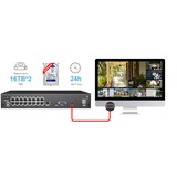 Foscam FNA216HE netwerk video recorder Zwart, 16-kanaals, 4K/8MP, PoE