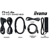 iiyama ProLite TF1015MC-B3 10.1" touchscreen monitor Zwart, Touch, VGA, HDMI, DisplayPort, LAN, USB