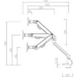 Neomounts FPMA-D750DWHITE2 monitor bureausteun bevestiging Wit