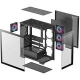 DeepCool DeepCool CG580 4F bk midi tower behuizing Zwart | 2x USB-A | 1x USB-C | RGB | Window