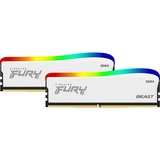 Kingston FURY 16 GB DDR4-3600 Kit werkgeheugen Wit, KF436C17BWAK2/16, Beast RGB Special Edition, XMP 2.0