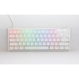 Ducky One 3 Classic Pure White Mini, toetsenbord Wit, US lay-out, Cherry MX Red, RGB led, Double-shot PBT, Hot-swappable, QUACK Mechanics, 60%