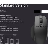 Keychron M6-A1 Wireless Mouse Zwart, 100 - 26000 DPI, USB-C / Bluetooth 5.1 / 2.4 GHz