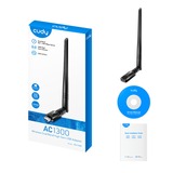 Cudy AC1300 Wi-Fi High-Gain USB Adapter wlan adapter Zwart